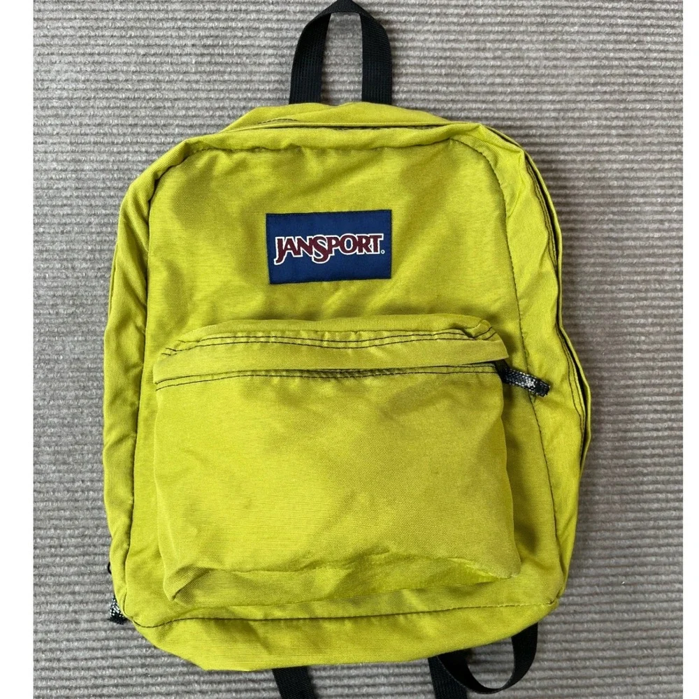 JanSport Half Pint Mini Backpack Chartreuse Lime Green Nylon Daypack 43-911